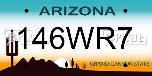 146WR7 Arizona License Plate