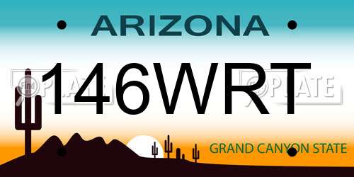 146WRT Arizona License Plate
