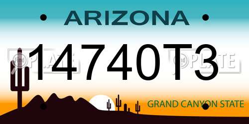 14740T3 Arizona License Plate
