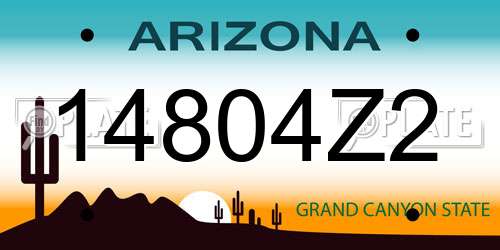 14804Z2 Arizona License Plate