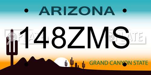 148ZMS Arizona License Plate