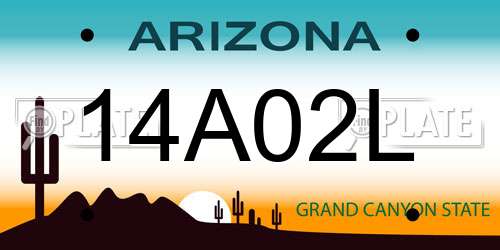 14A02L Arizona License Plate