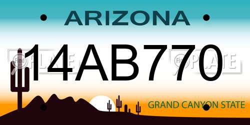 14AB770 Arizona License Plate