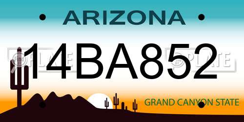 14BA852 Arizona License Plate