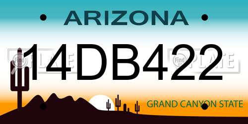 14DB422 Arizona License Plate