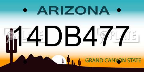 14DB477 Arizona License Plate