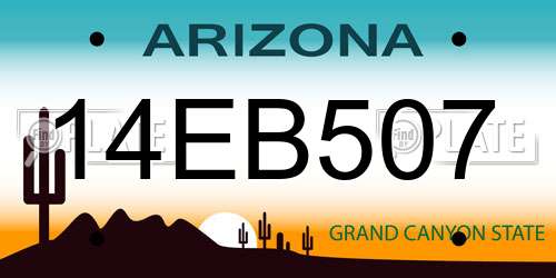 14EB507 Arizona License Plate