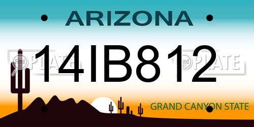 14IB812 Arizona License Plate