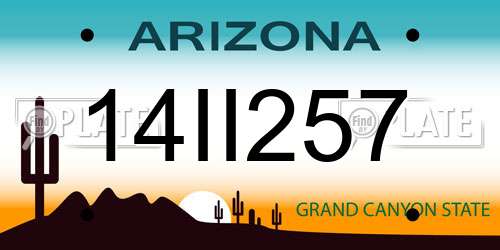 14II257 Arizona License Plate