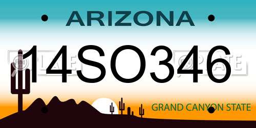 14SO346 Arizona License Plate