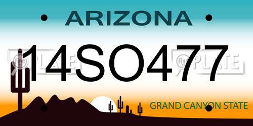 14SO477 Arizona License Plate
