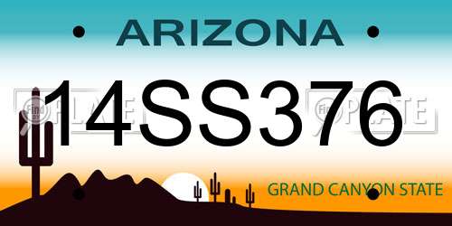14SS376 Arizona License Plate