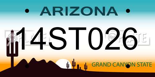 14ST026 Arizona License Plate