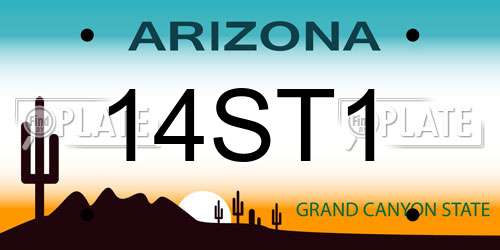 14ST1 Arizona License Plate