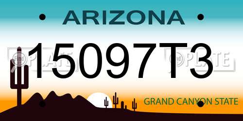 15097T3 Arizona License Plate