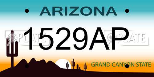 1529AP Arizona License Plate