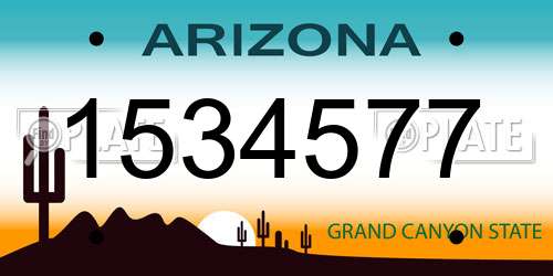 1534577 Arizona License Plate