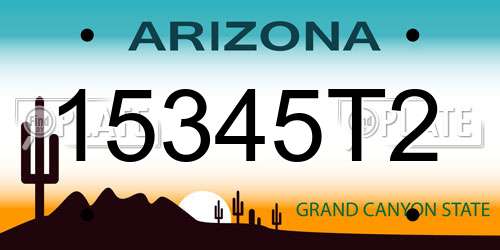 15345T2 Arizona License Plate