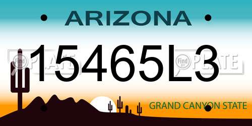 15465L3 Arizona License Plate