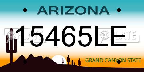 15465LE Arizona License Plate