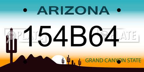 154B64 Arizona License Plate