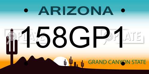 158GP1 Arizona License Plate
