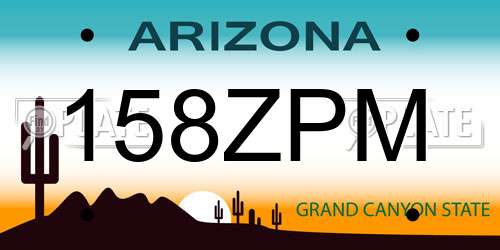 158ZPM Arizona License Plate