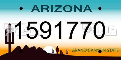 1591770 Arizona License Plate