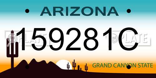 159281C Arizona License Plate
