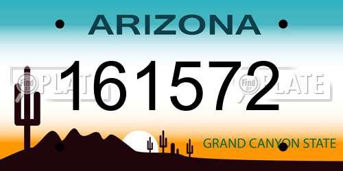 161572 Arizona License Plate