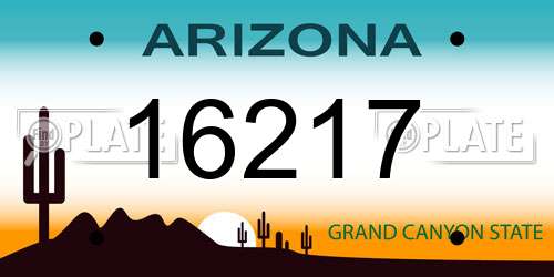 16217 Arizona License Plate