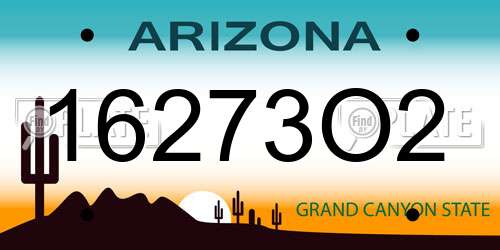 16273O2 Arizona License Plate