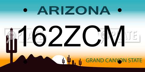 162ZCM Arizona License Plate