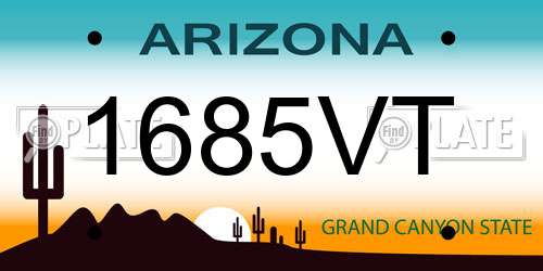 1685VT Arizona License Plate