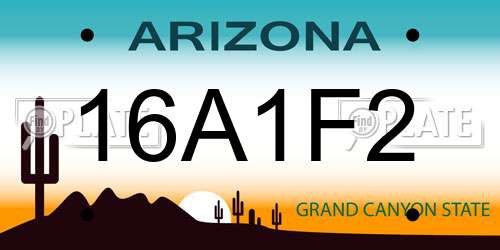 16A1F2 Arizona License Plate