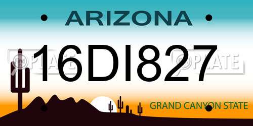 16DI827 Arizona License Plate