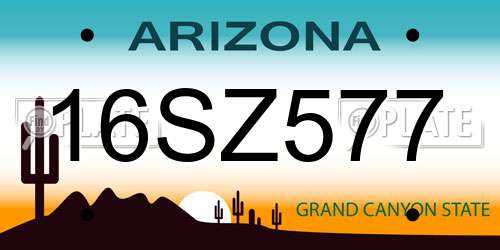 16SZ577 Arizona License Plate