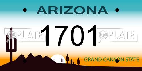 1701 Arizona License Plate