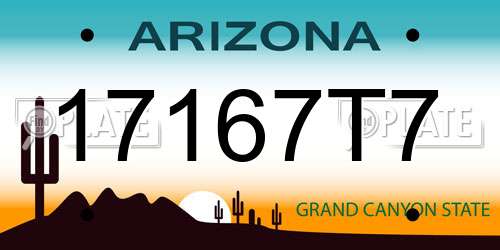 17167T7 Arizona License Plate