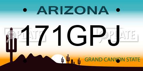 171GPJ Arizona License Plate