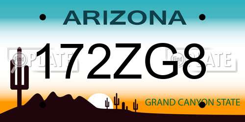 172ZG8 Arizona License Plate