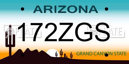 172ZGS Arizona License Plate