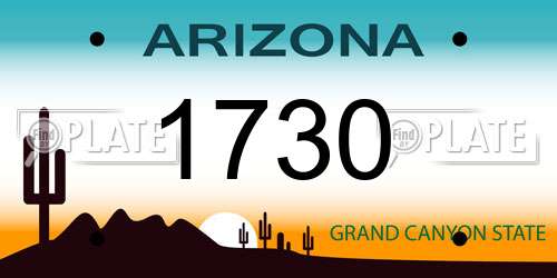 1730 Arizona License Plate