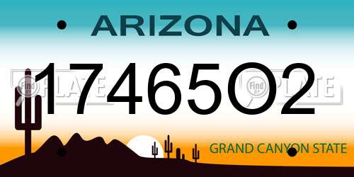 17465O2 Arizona License Plate