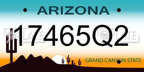 17465Q2 Arizona License Plate