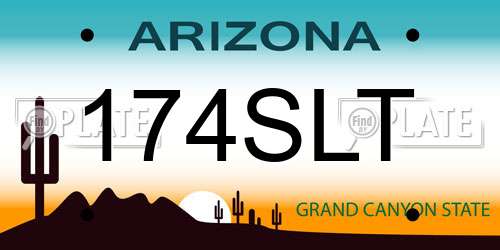174SLT Arizona License Plate