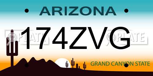 174ZVG Arizona License Plate