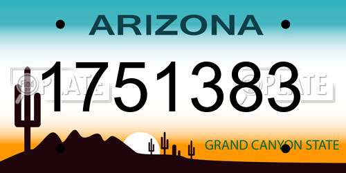 1751383 Arizona License Plate