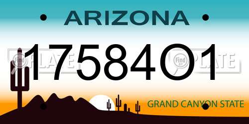 17584O1 Arizona License Plate