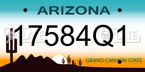 17584Q1 Arizona License Plate